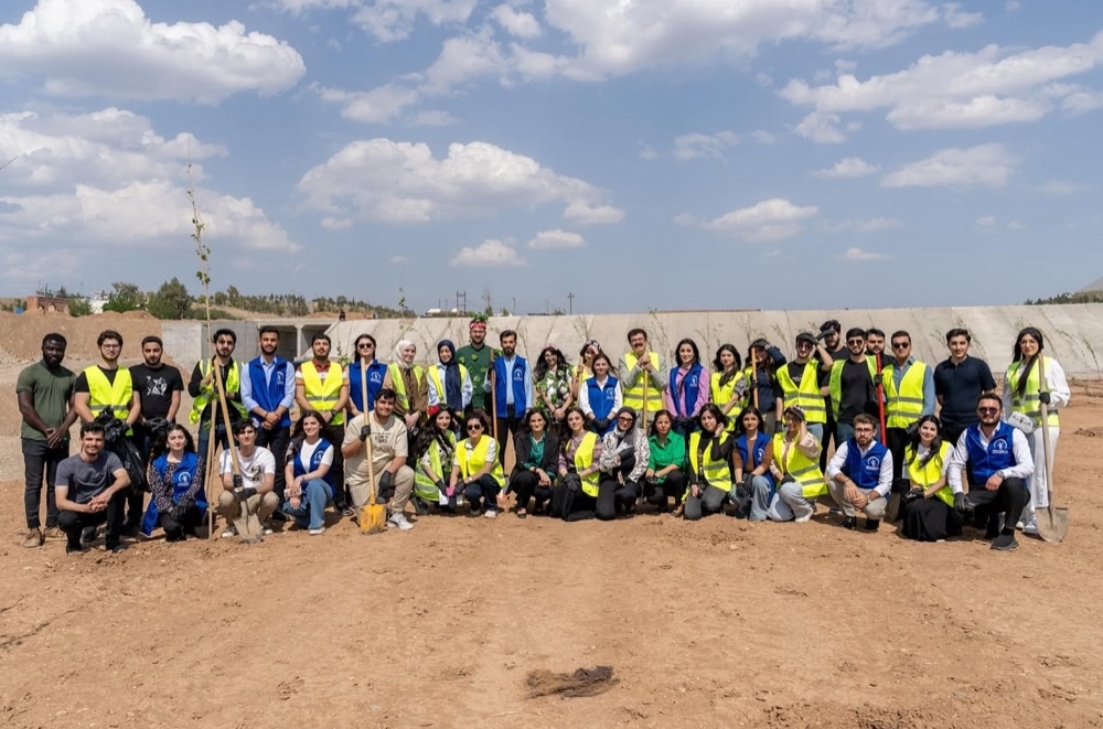 Volunteers gathered at a Rwanga tree-planting drive