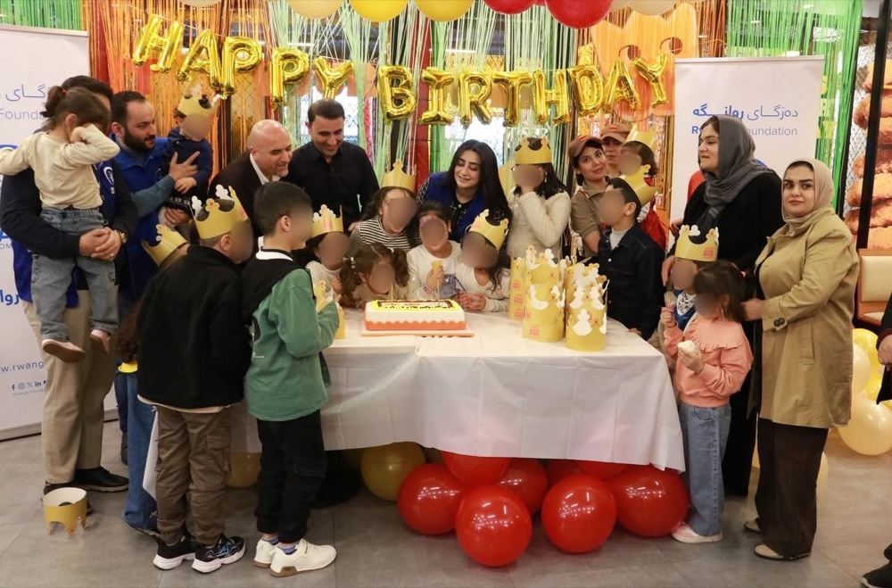 Children at a birthday celebration hosted by Rwanga